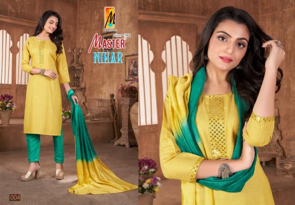 Master Nihar Regular Wear Kurti Pant And Dupatta Collection